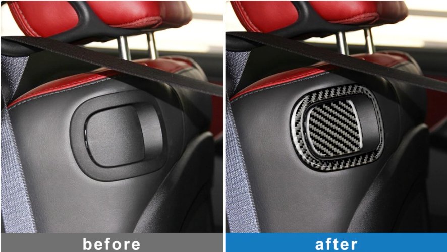 DynaCarbon™️ Carbon Fiber Rear Seat Pull Overlay for Dodge Challenger 2015-2023