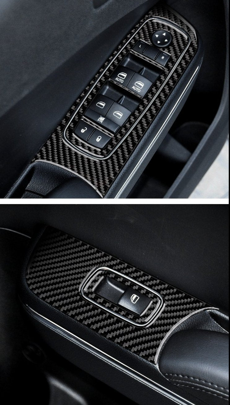 DynaCarbon™️ Carbon Fiber Window Control Panel Trim for Dodge Charger 2015-2023