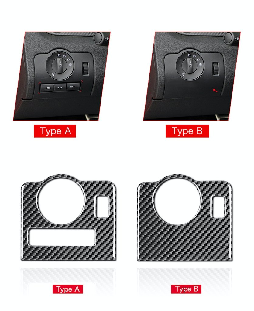 DynaCarbon™ Headlight Control Trim For Ford Mustang 2010-2014