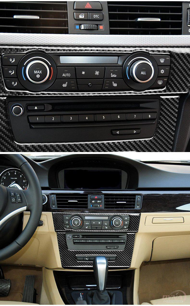 DynaCarbon™️ Carbon Fiber Control Panel Trim Overlay for BMW 3 Series E90 E92 E93