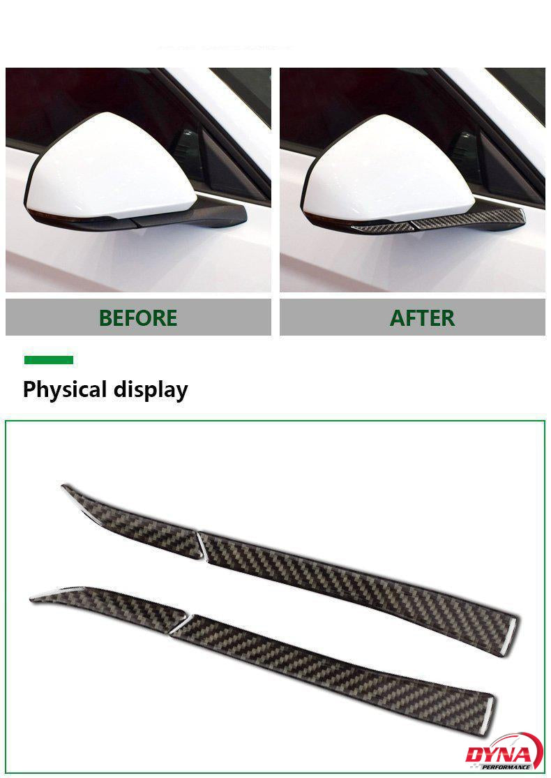 DynaCarbon™️ Carbon Fiber Rearview Mirror Trim Overlay for Ford Mustang 2015-2017