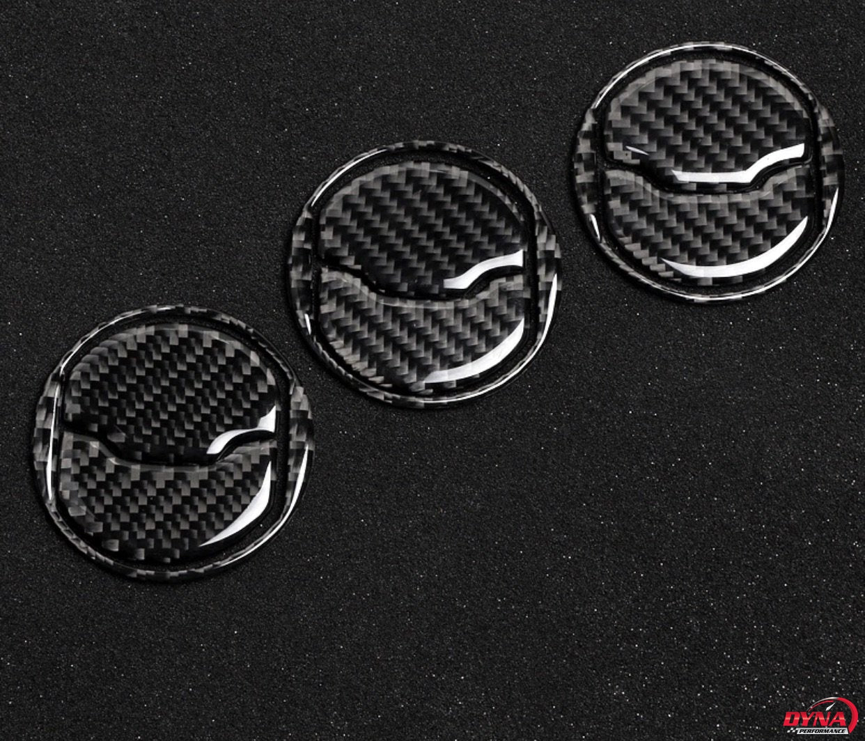DynaCarbon™️ Carbon Fiber Mid Air Vent Outlet Trim Overlay for Ford Mustang 2015-2023