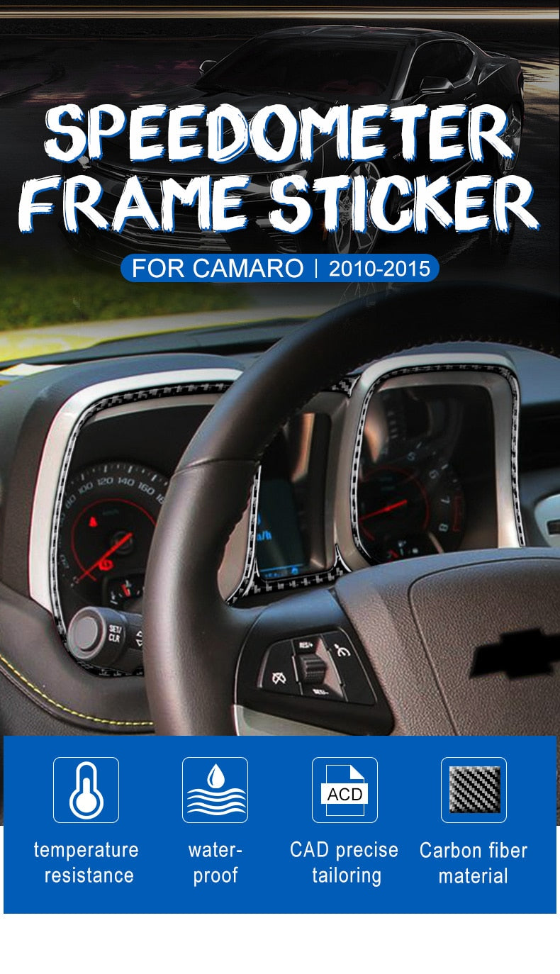 DynaCarbon™️ 5 PCS Carbon Fiber Speedometre Surround Trim for Chevrolet Camaro 2010-2011