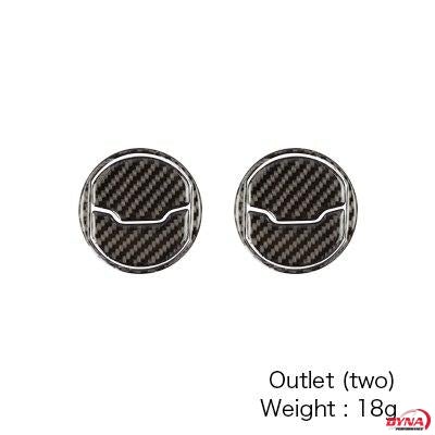 DynaCarbon™️ Carbon Fiber Mid Air Vent Outlet Trim Overlay for Ford Mustang 2015-2023