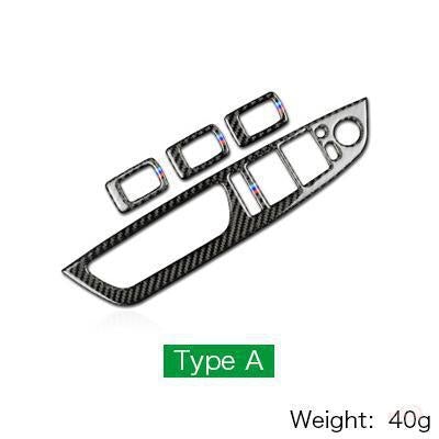 DynaCarbon™️ Carbon Fiber Full Set Window Control Frame Trim Overlay LHD for BMW E70 X5 E71 X6