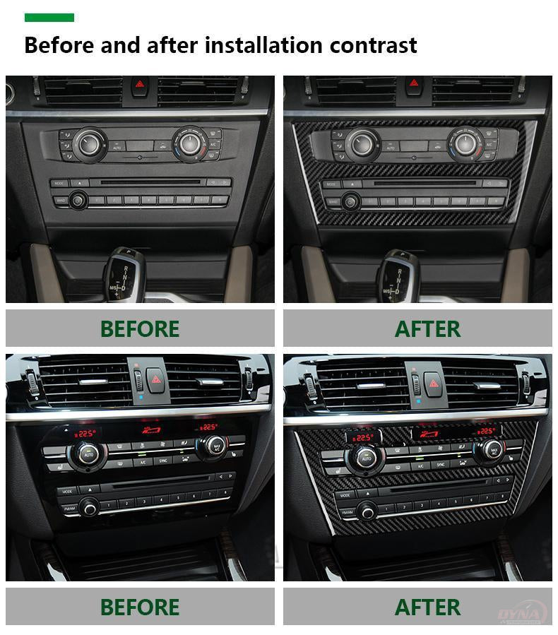 DynaCarbon™️ Carbon Fiber AC CD Control Panel Trim Overlay for BMW X3 F25 X4 F26