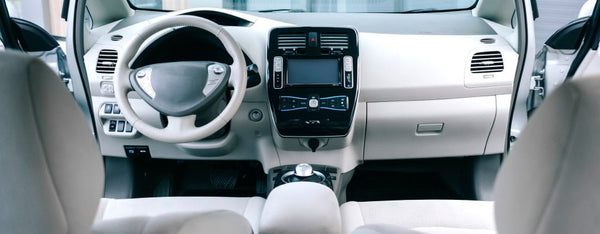 luxury white car interior