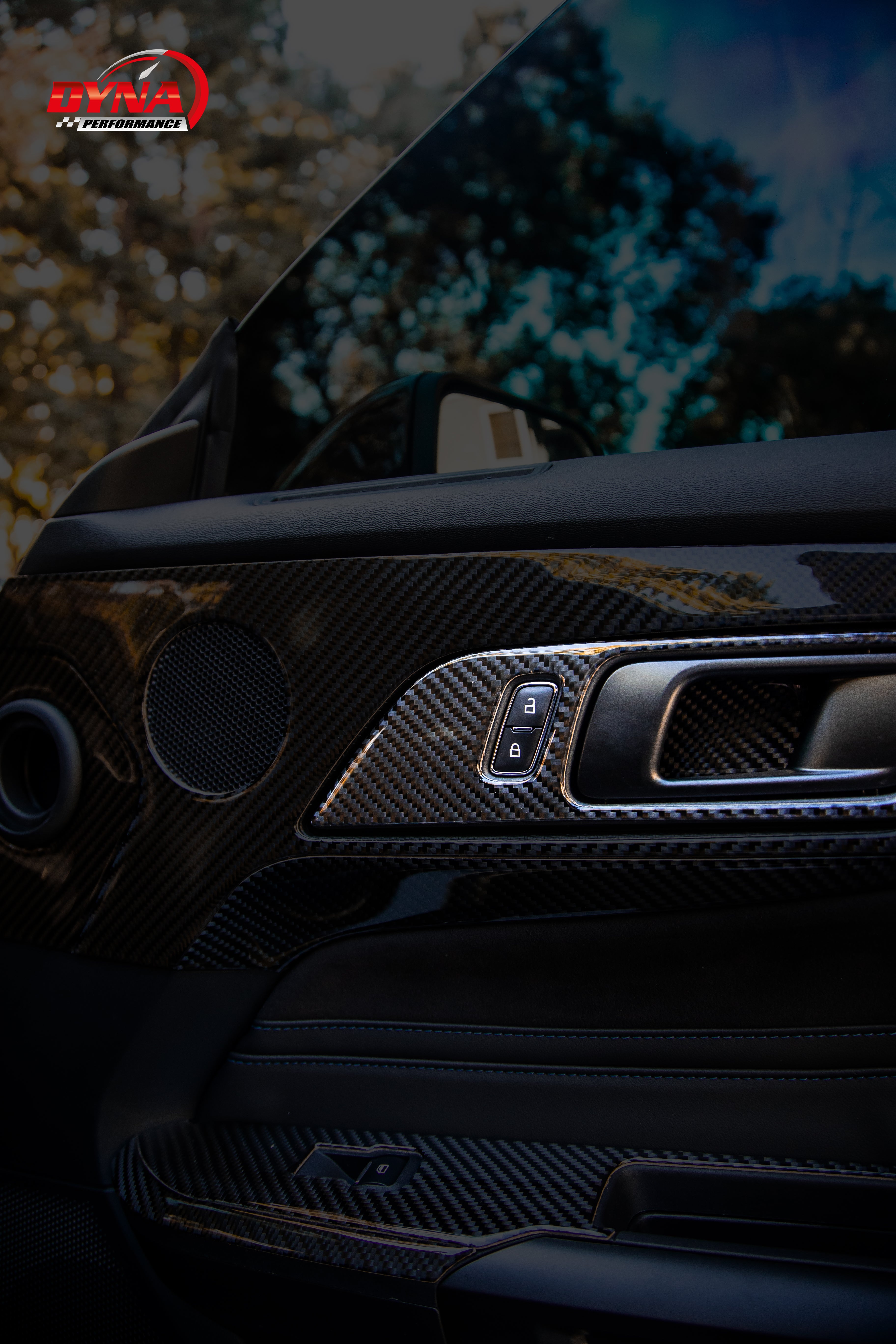 DynaCarbon™ Carbon Door Handle Trim Kit for Ford Mustang 2024-2026