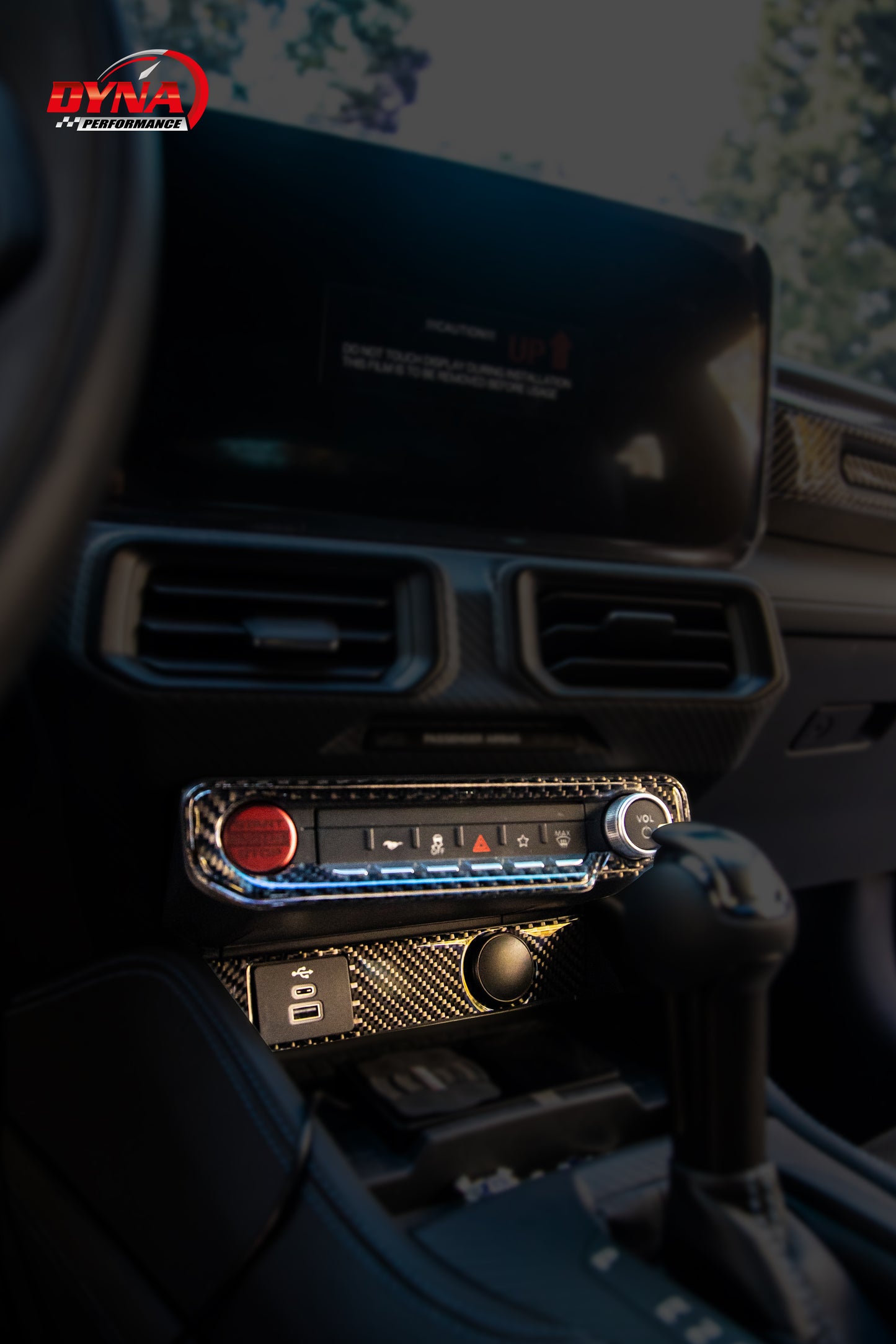 DynaCarbon™ Carbon 12volt and Start Button for Ford Mustang 2024