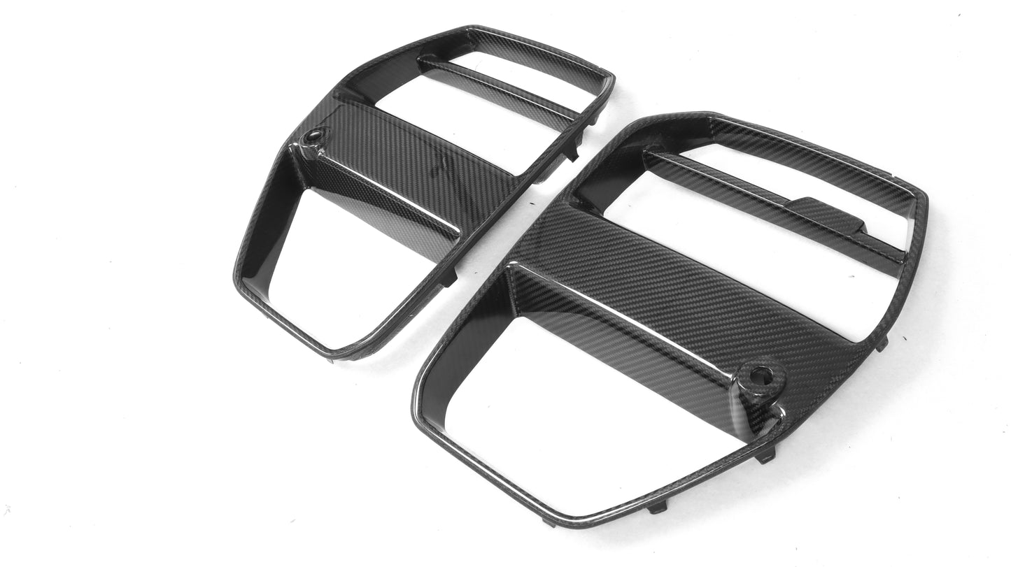 DynaCarbon™️ Carbon V Type Front Grill Trims for BMW G80 G82 G83 M3 M4 2021-2026