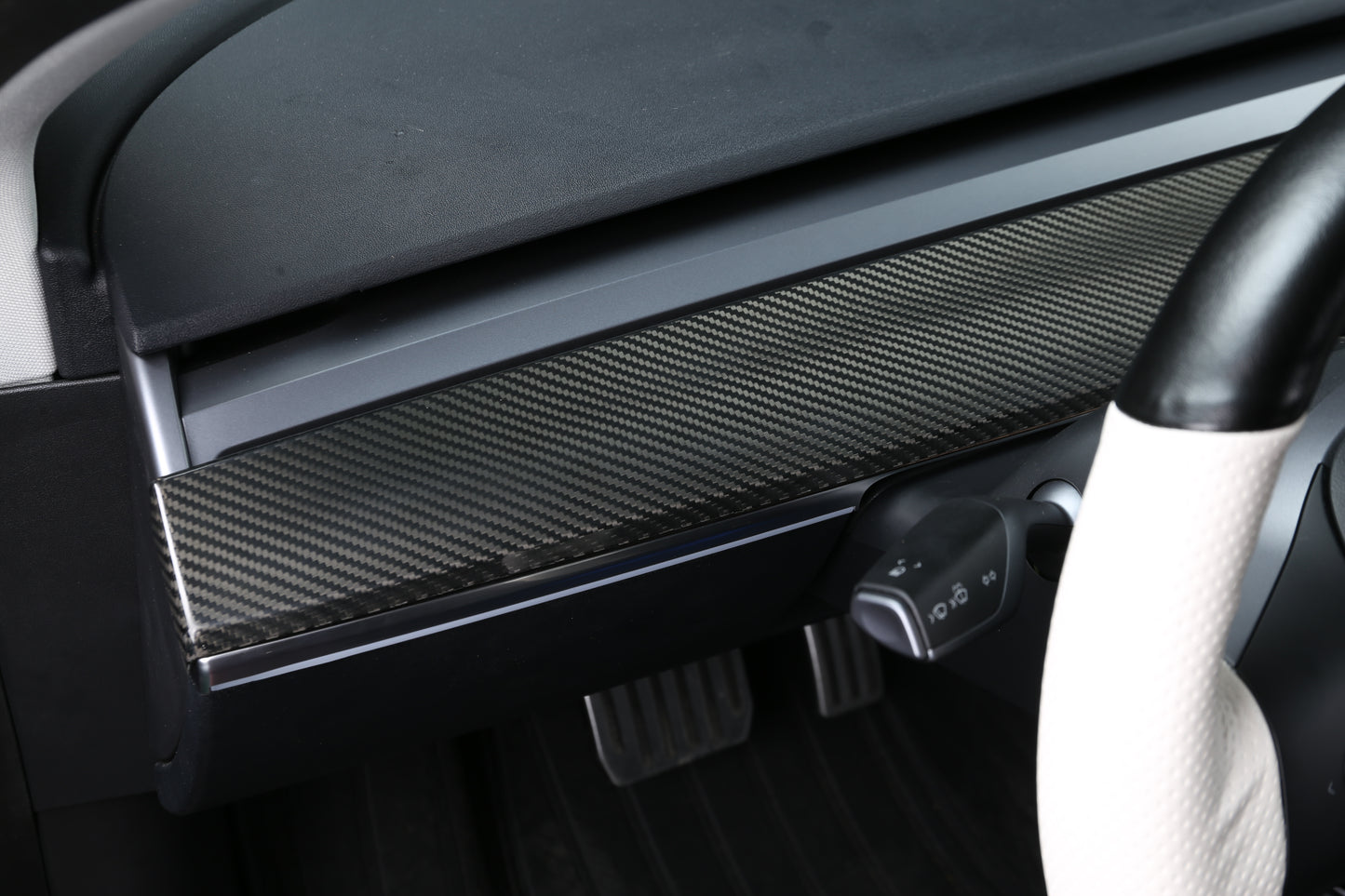DynaCarbon™ 2 PCS Hard Carbon Fiber Dashboard Trim Kit for Tesla Model 3/Y 2017-2023