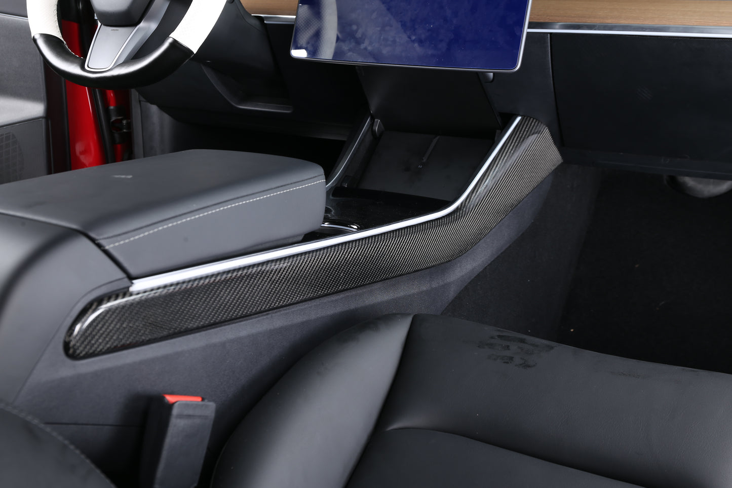 DynaCarbon™ 2 PCS Carbon Fiber Center Console Side Panel Kit for Tesla Model 3/Y 2017-2020