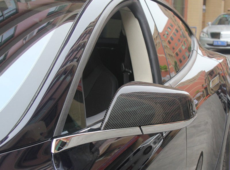 DynaCarbon™ 2 PCS Hard Carbon Fiber Side Mirror Trim Kit for Tesla Model S 2012-2020