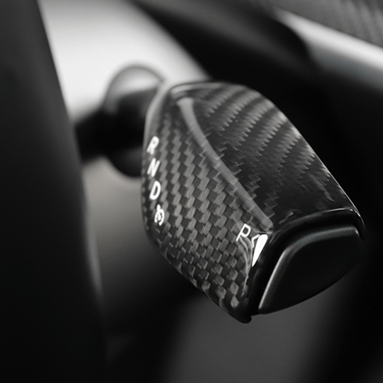 DynaCarbon™ Hard Carbon Fiber Shift Knob Trims for Tesla Model 3/Y 2017-2023