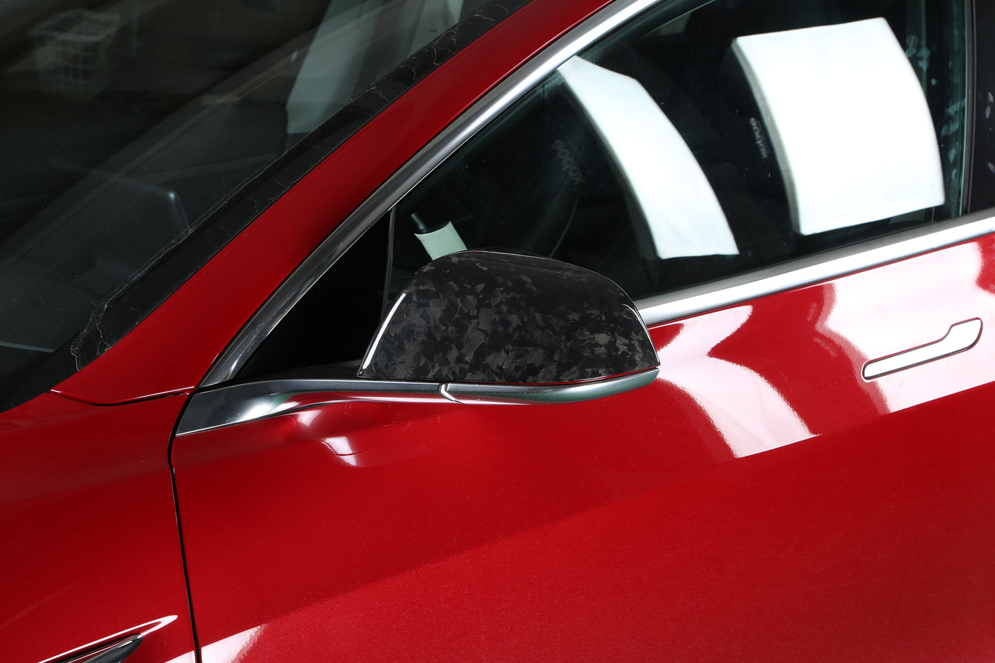 DynaCarbon™ 2 PCS Hard Carbon Fiber Side Mirror Trim Kit for Tesla Model 3 2017-2023