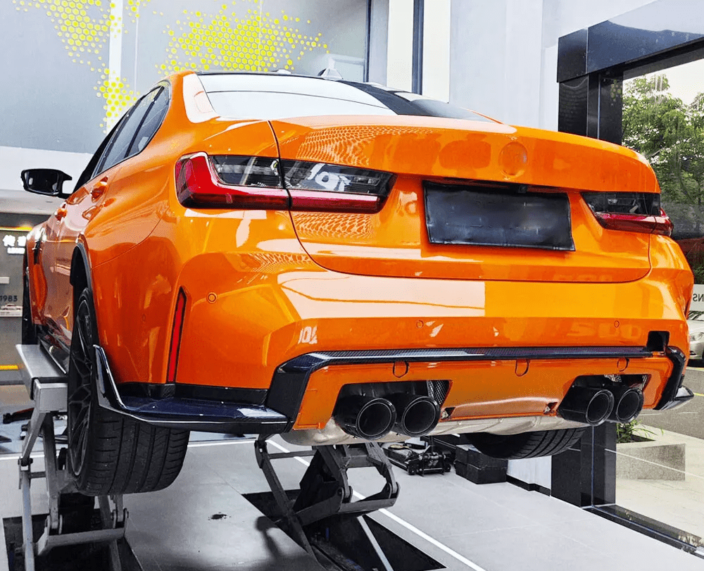 DynaCarbon™️ Carbon Replacement Rear Bumper Trims for BMW G80 G82 M3 M4 2021-2026