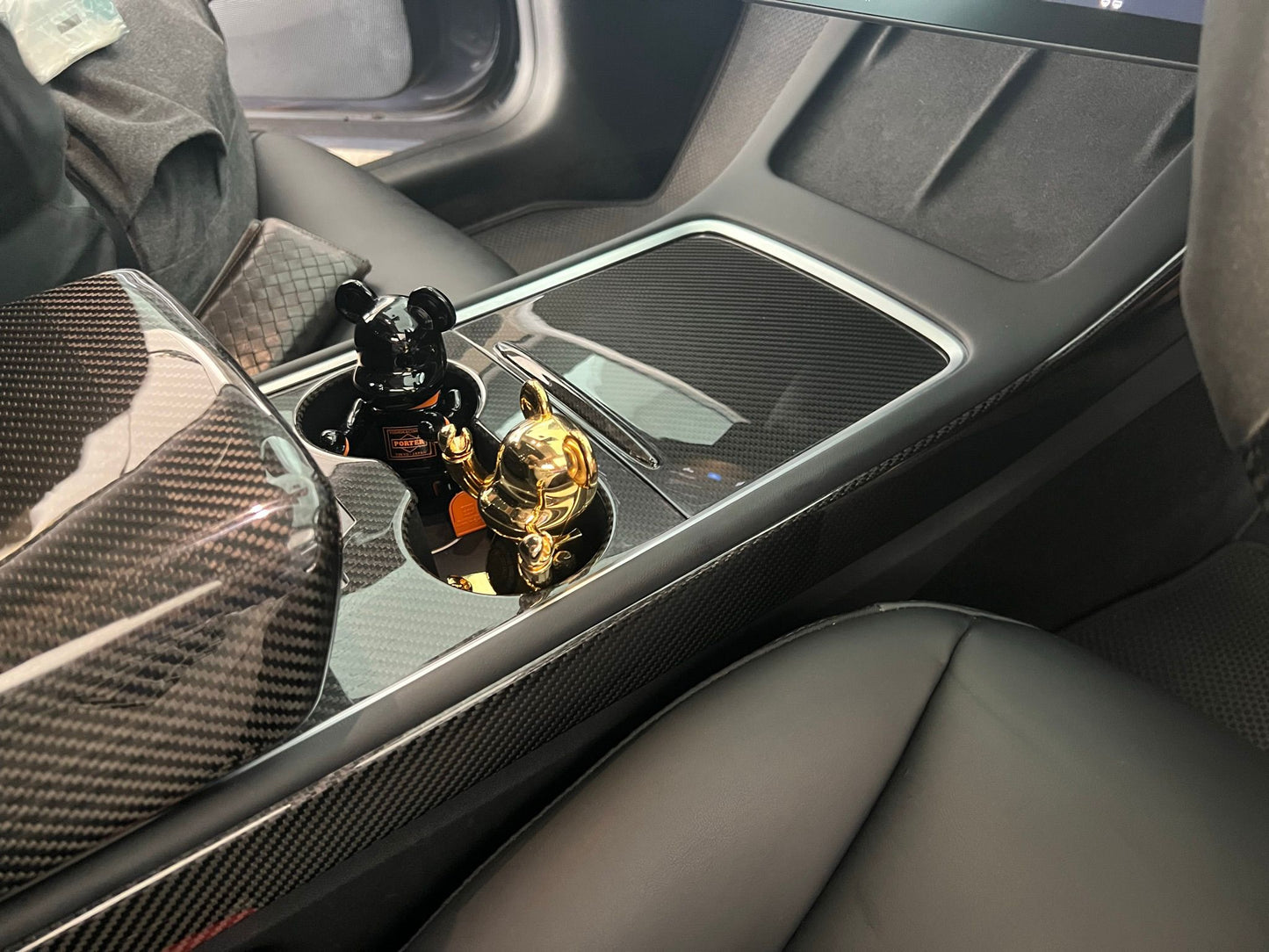DynaCarbon™ 2 PCS Carbon Fiber Center Console Kit for Tesla Model 3/Y 2021-2023