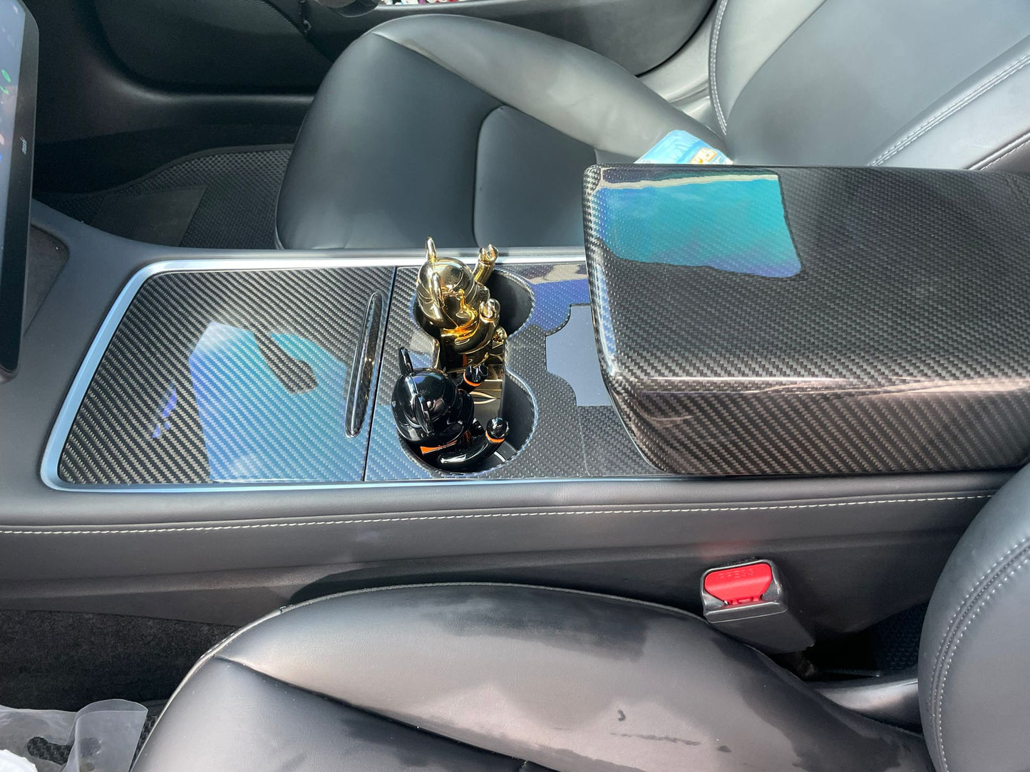 DynaCarbon™ 2 PCS Carbon Fiber Center Console Kit for Tesla Model 3/Y 2021-2023