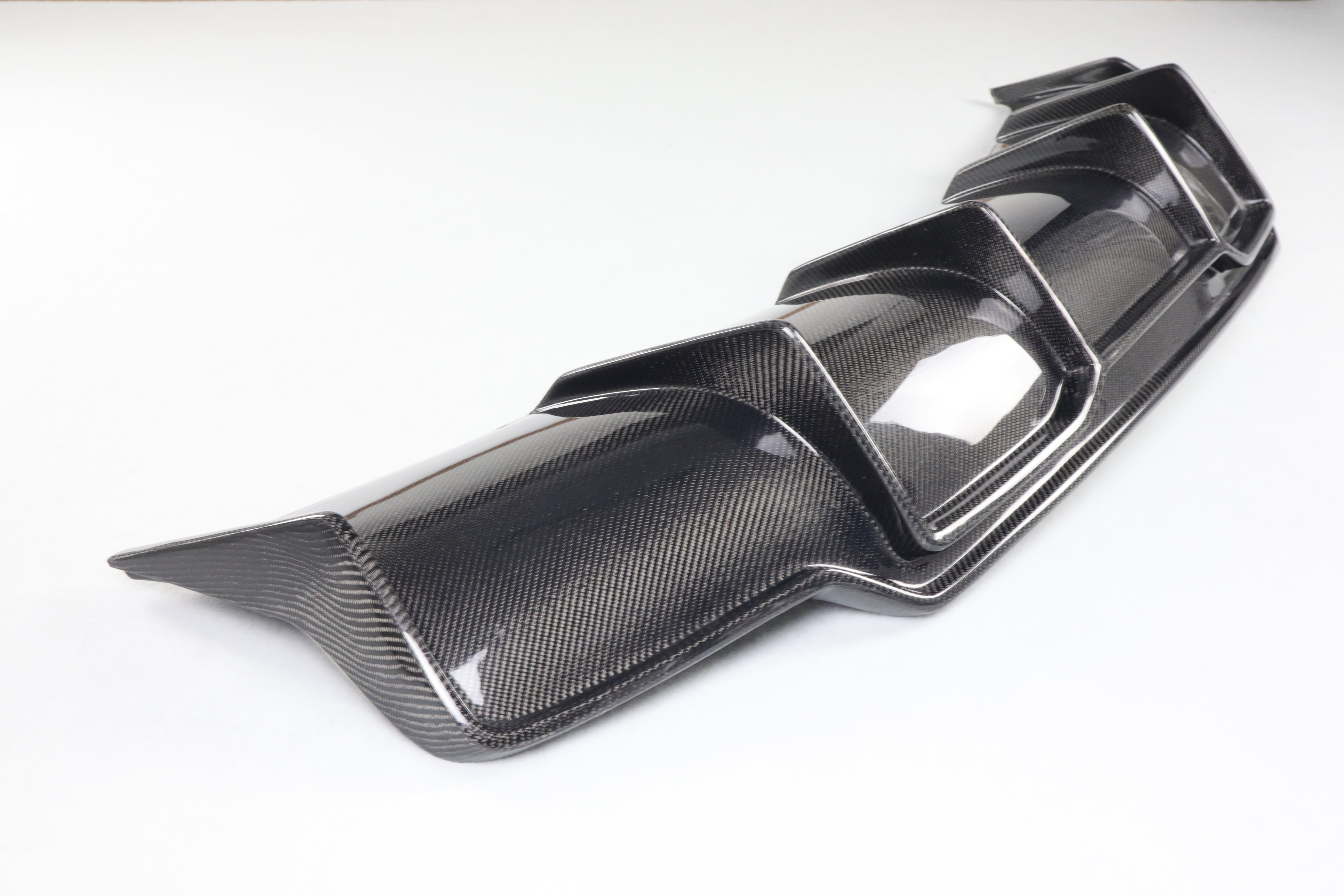 DynaCarbon™ Hard Carbon Fiber Rear Bumper Diffuser Trim for Tesla Model 3 V Type 2017-2023