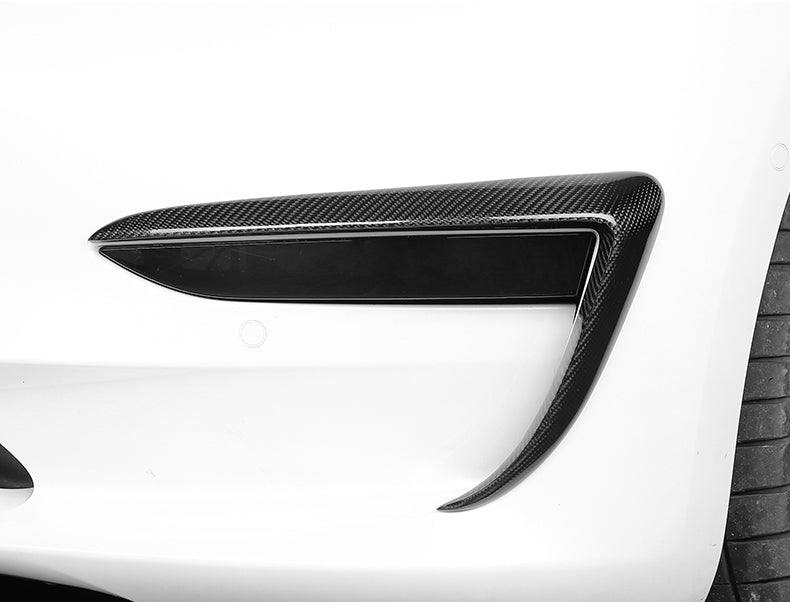 DynaCarbon™ 2 PCS Hard Carbon Fiber Fog Lights Trim Kit for Tesla Model 3 2017-2023