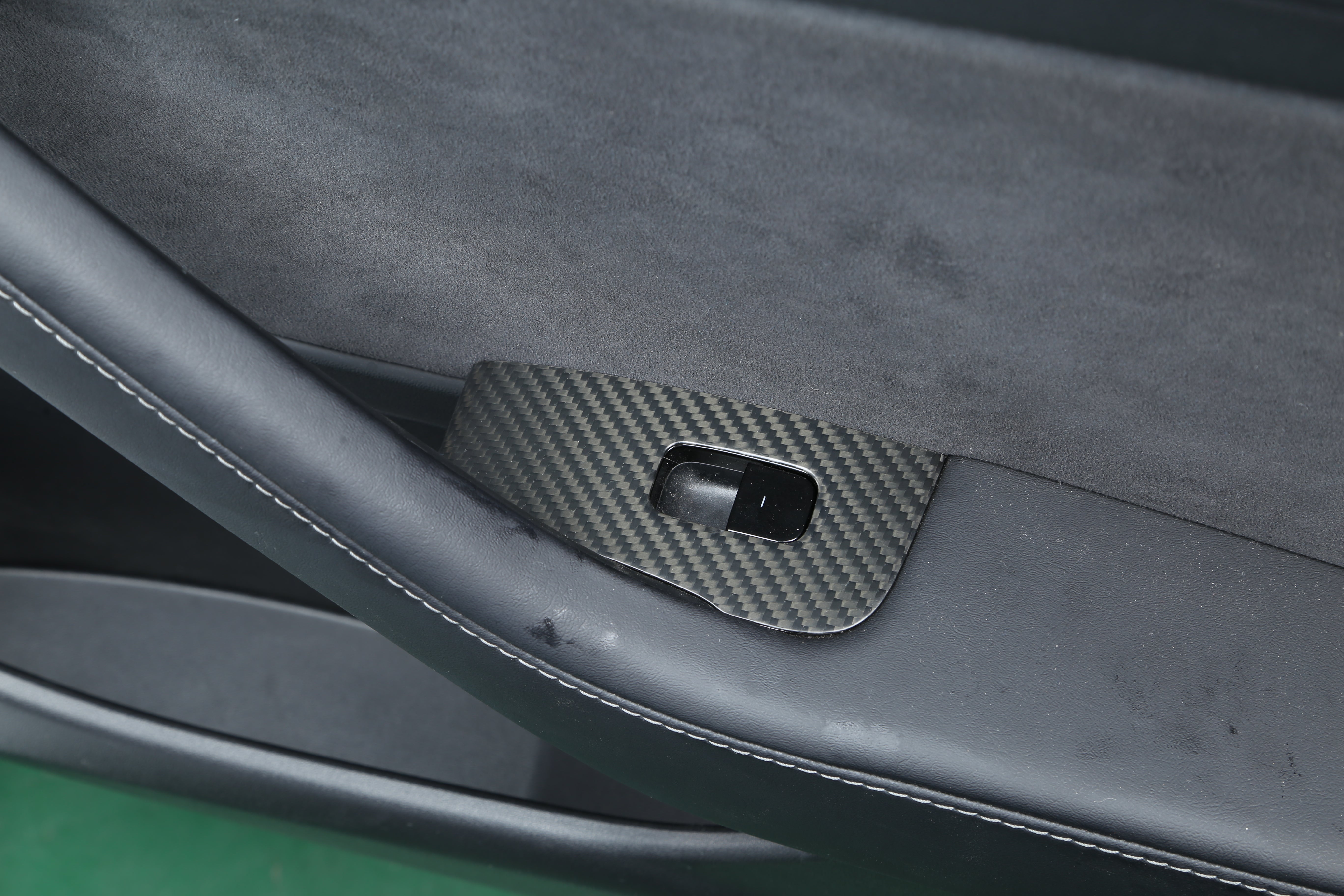DynaCarbon™ Carbon Fiber Window and Door Control Trim Kit for Tesla Model 3/Y 2021-2023