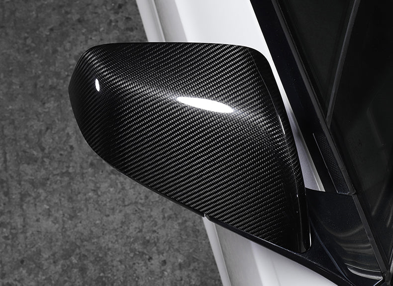 DynaCarbon™ 2 PCS Hard Carbon Fiber Side Mirror Trim Kit for Tesla Model X 2012-2020
