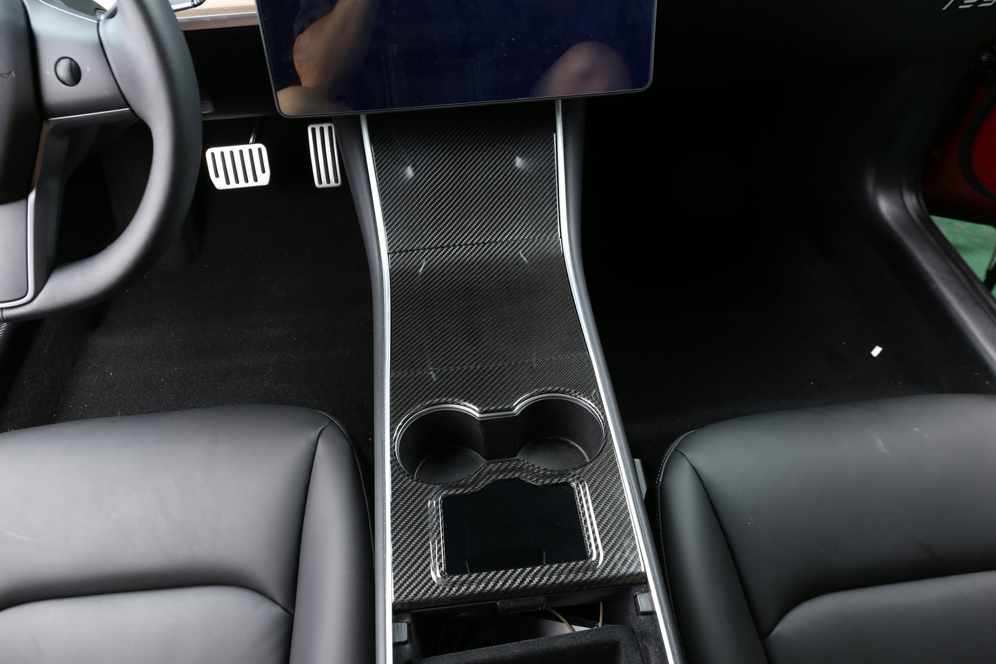 DynaCarbon™ 3 PCS Carbon Fiber Center Console Kit for Tesla Model 3 2017-2020