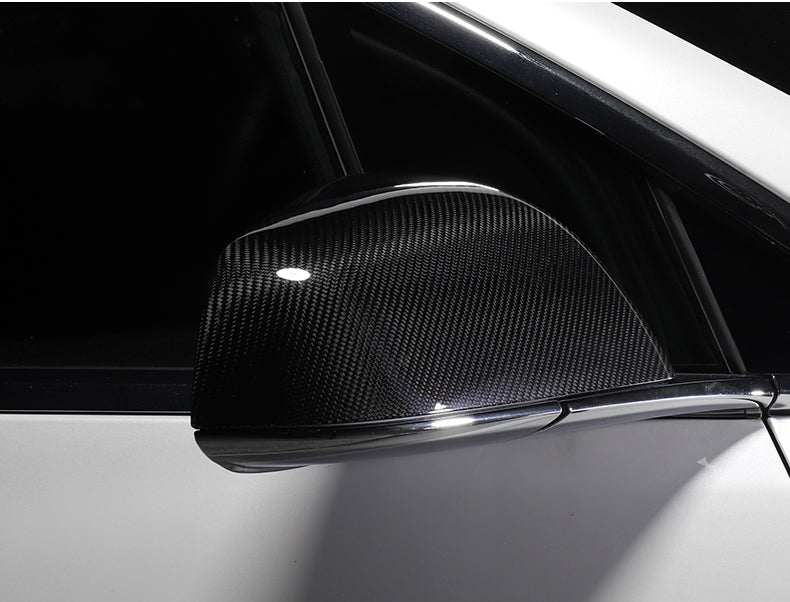 DynaCarbon™ 2 PCS Hard Carbon Fiber Side Mirror Trim Kit for Tesla Model X 2012-2020