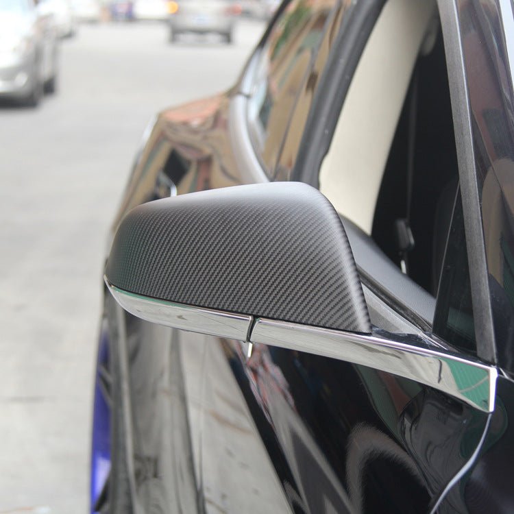 DynaCarbon™ 2 PCS Hard Carbon Fiber Side Mirror Trim Kit for Tesla Model 3 2017-2023