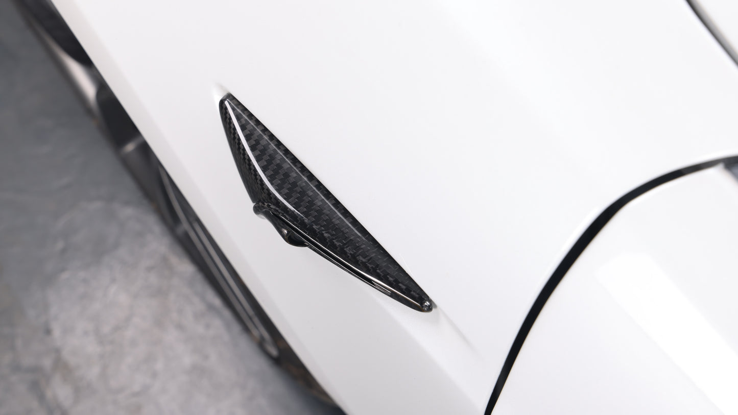 DynaCarbon™ 2 PCS Hard Carbon Fiber Side Camera Trim Kit for Tesla Model S/X/3/Y 2017-2024