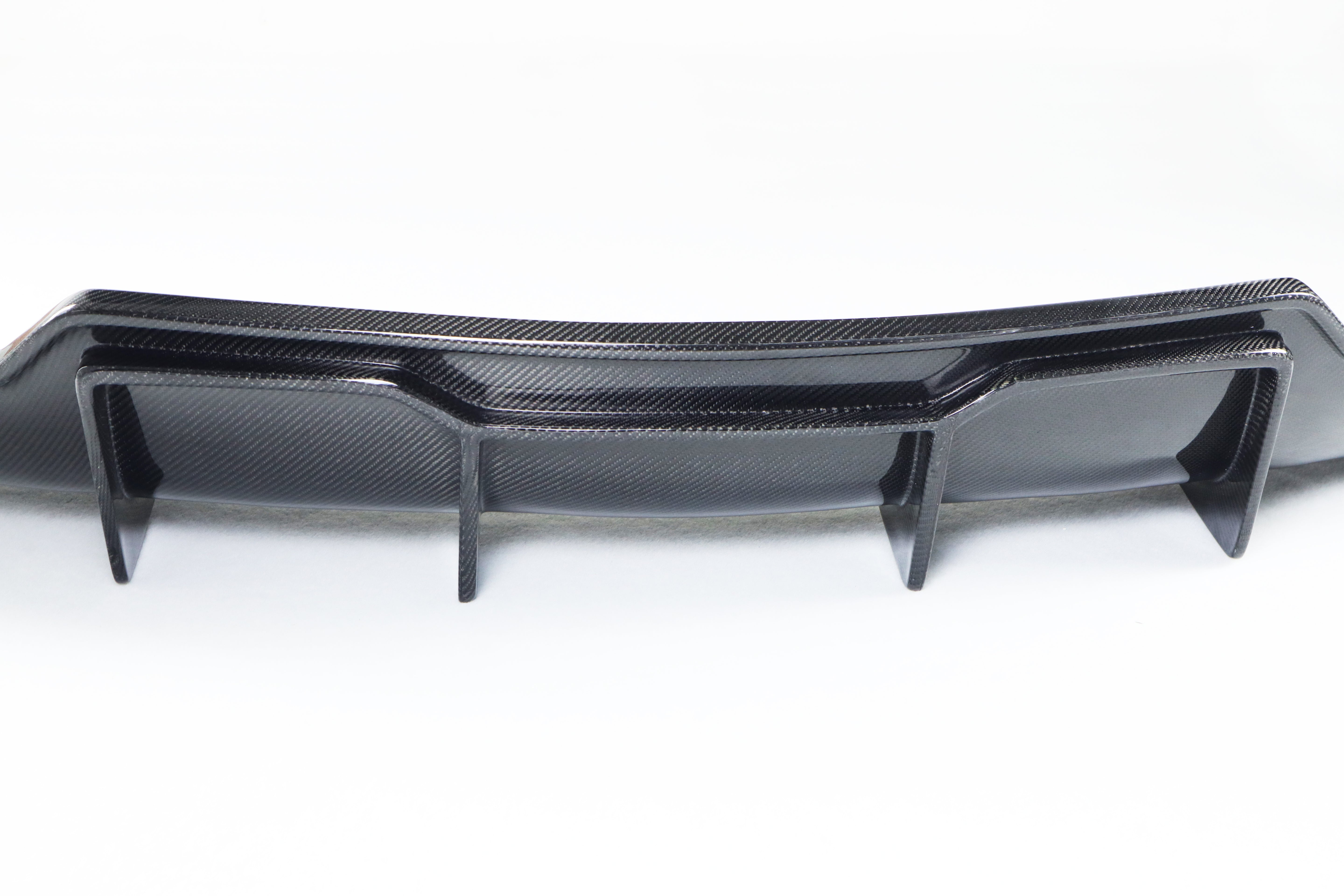 DynaCarbon™ Hard Carbon Fiber Rear Bumper Diffuser Trim for Tesla Model 3 V Type 2017-2023