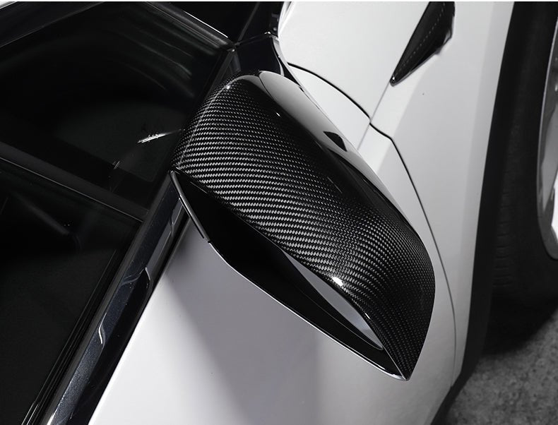 DynaCarbon™ 2 PCS Hard Carbon Fiber Side Mirror Trim Kit for Tesla Model X 2012-2020