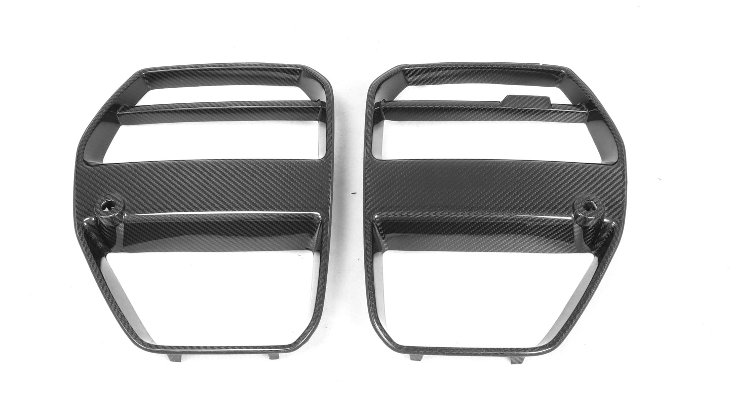 DynaCarbon™️ Carbon V Type Front Grill Trims for BMW G80 G82 G83 M3 M4 2021-2026