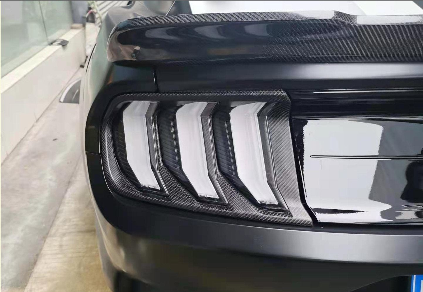 DynaCarbon™️ Carbon Rear Tail Light Cover Frame for Ford Mustang (Fits all models) 2015-2017