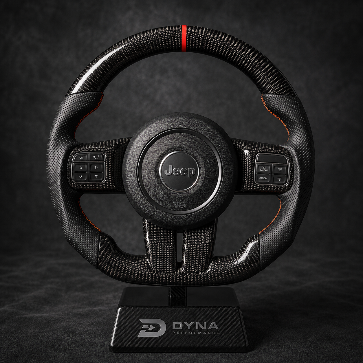 2007-2018 Jeep Wrangler Carbon Fiber Steering Wheel (Carbon Fiber trim included)