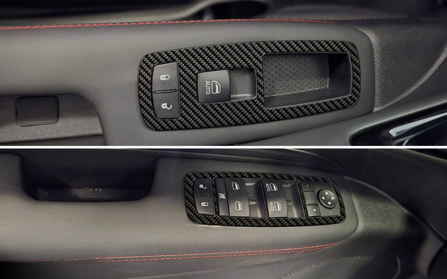 DynaCarbon™️ Carbon Fiber Doors Window Control Trim Dodge Durango 2021-2026