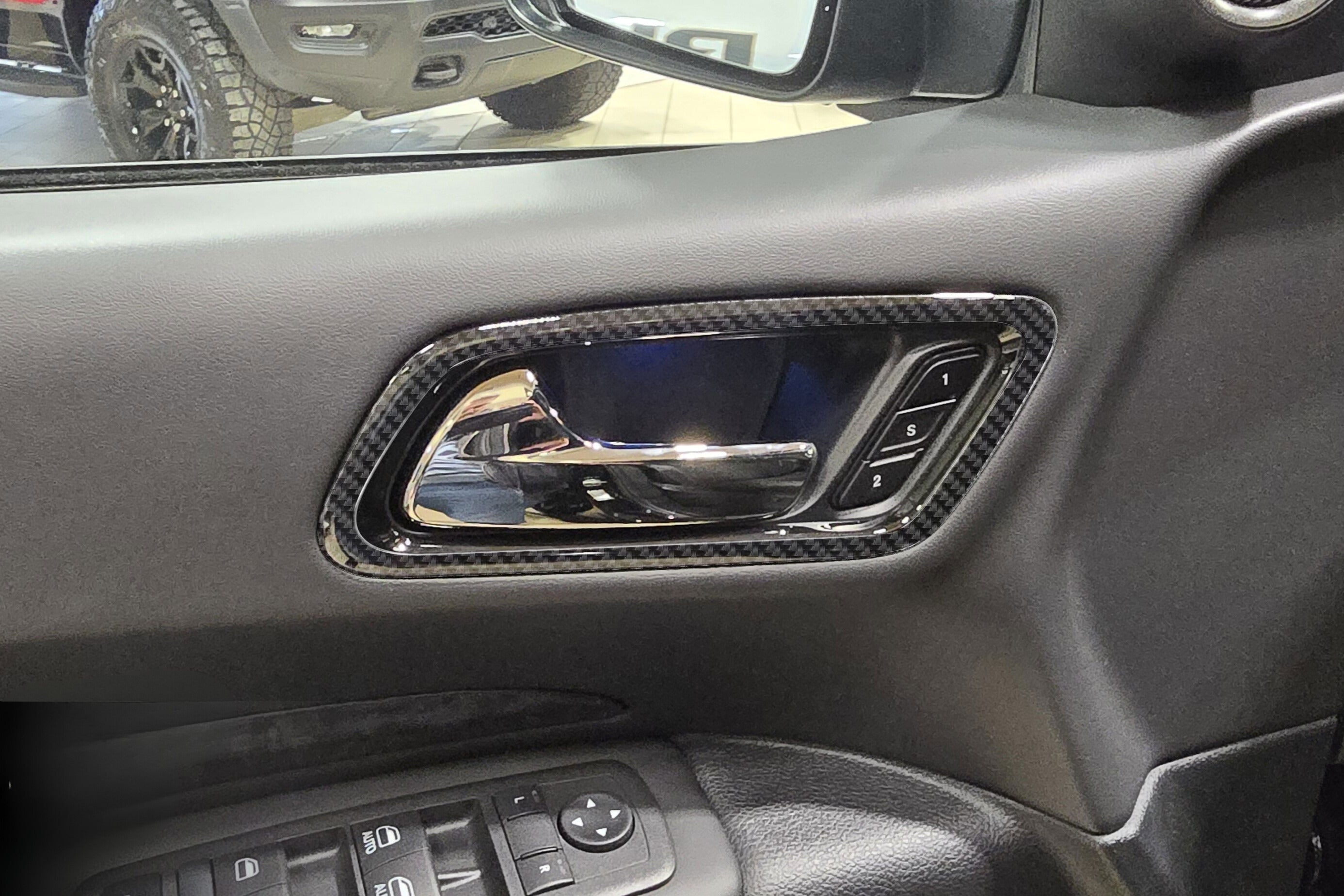 DynaCarbon™️ Carbon Fiber Door Rings Trim Dodge Durango 2021-2026