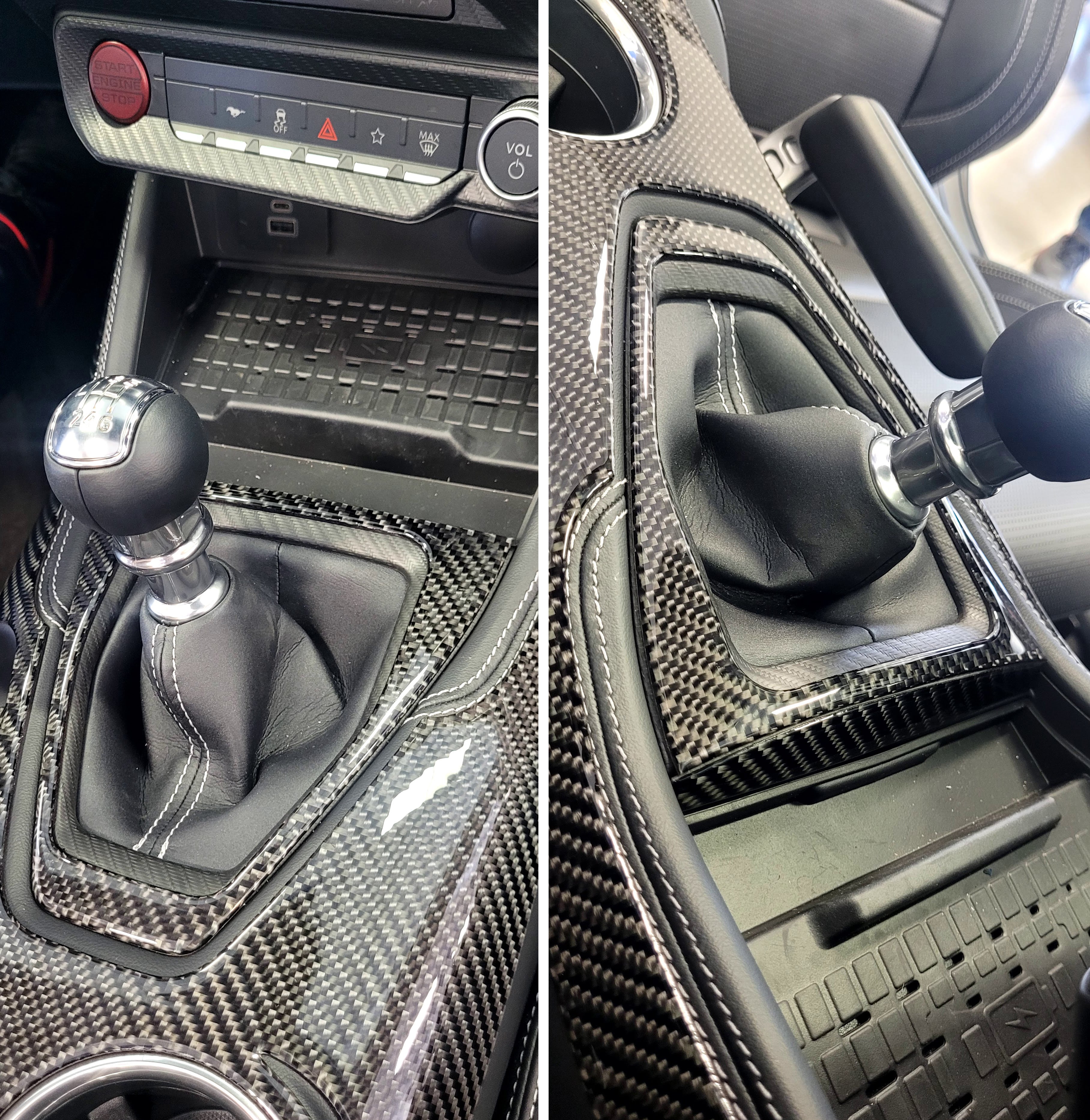 DynaCarbon™ Carbon LHD Shifter Plate for Ford Mustang 2024