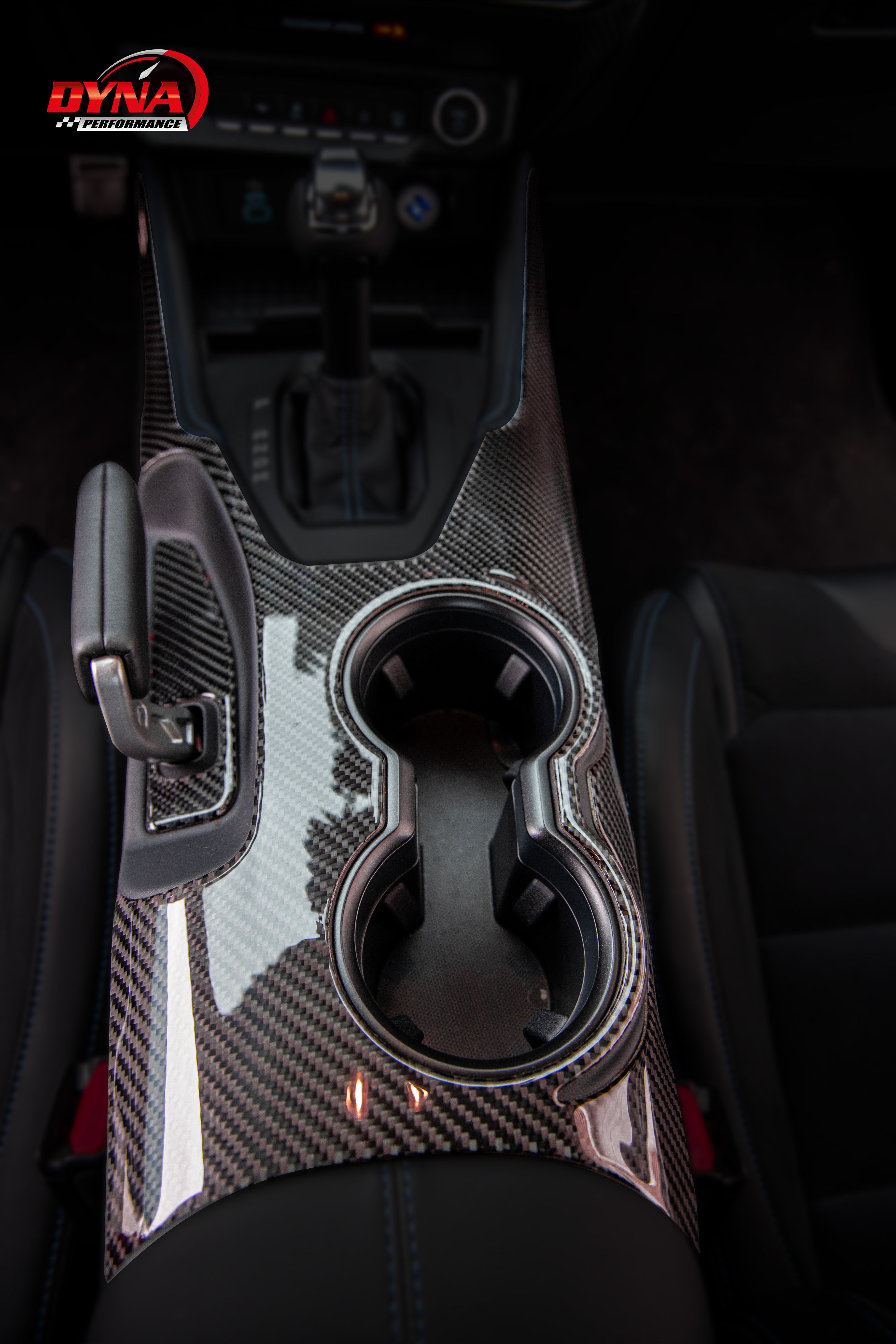 DynaCarbon™ Carbon LHD Full Center Console Shifter trim for Ford Mustang 2024-2026