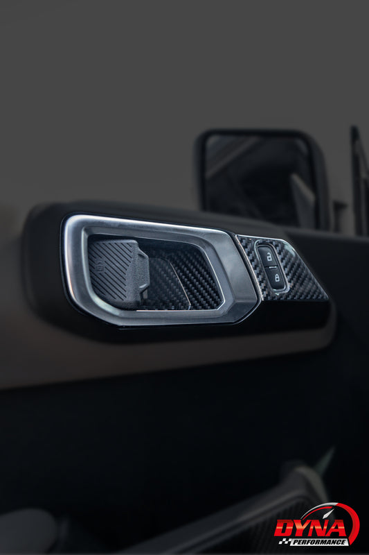 DynaCarbon™️ Carbon Inner Door Handle Trim and Door Lock for Ford Bronco 2021-2024