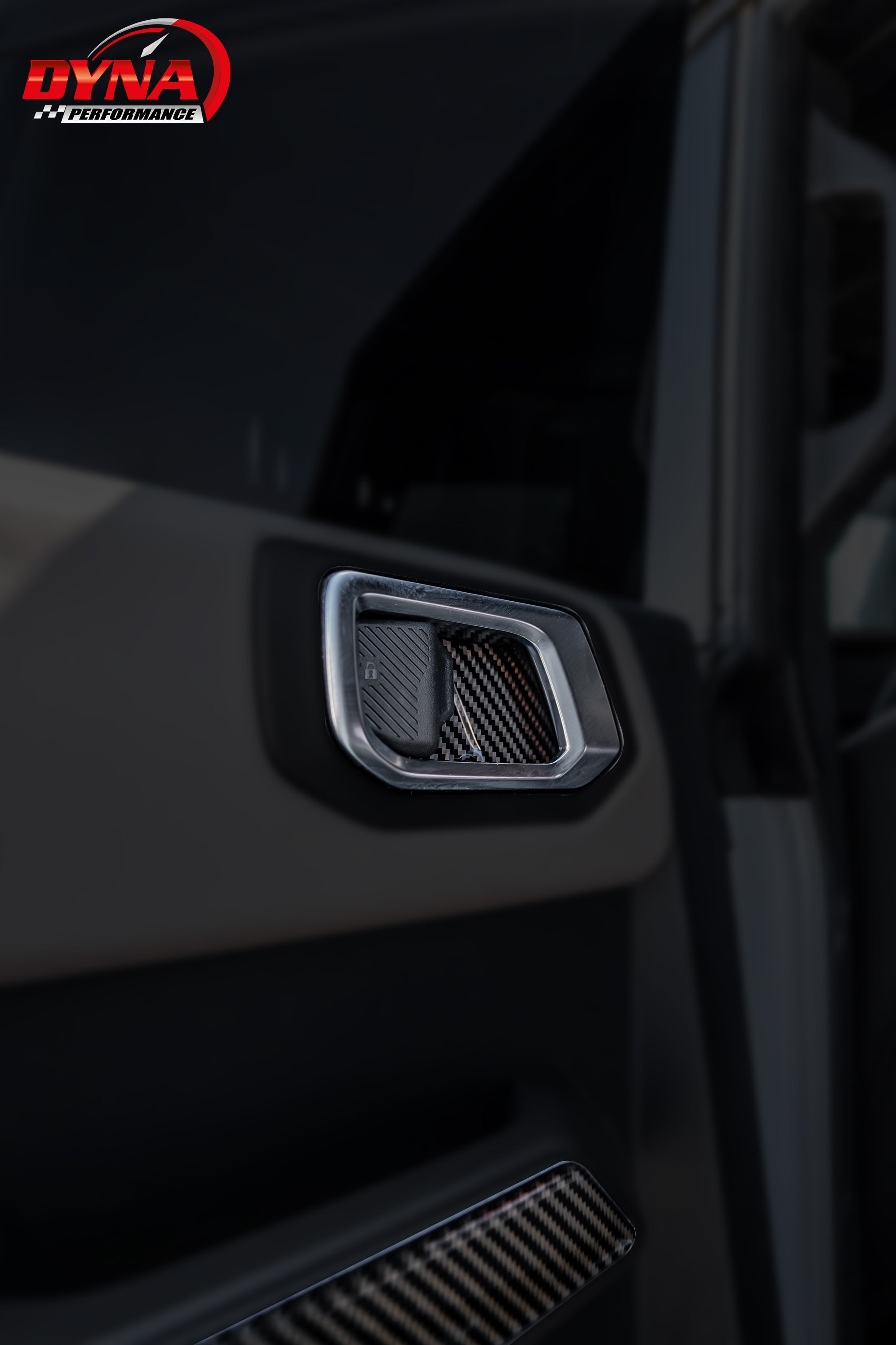 DynaCarbon™️ Carbon Inner Door Handle Trim and Door Lock for Ford Bronco 2021-2024