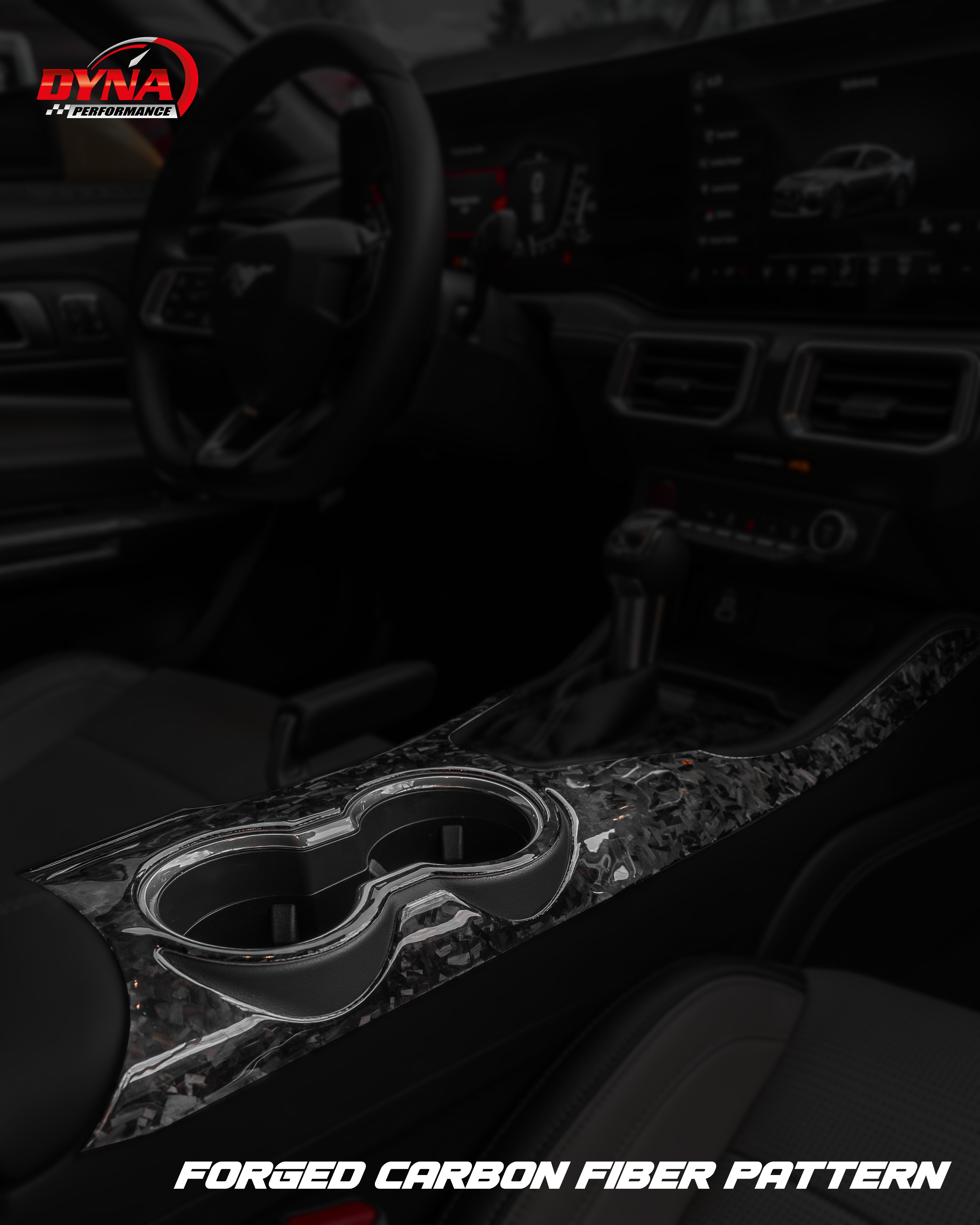 DynaCarbon™ Carbon LHD Full Center Console Shifter trim for Ford Mustang 2024-2026