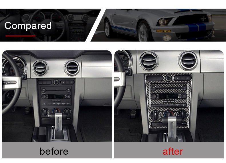 DynaCarbon™️ Full Multimedia Center Control Panel Kit For Ford Mustang 2005-2009