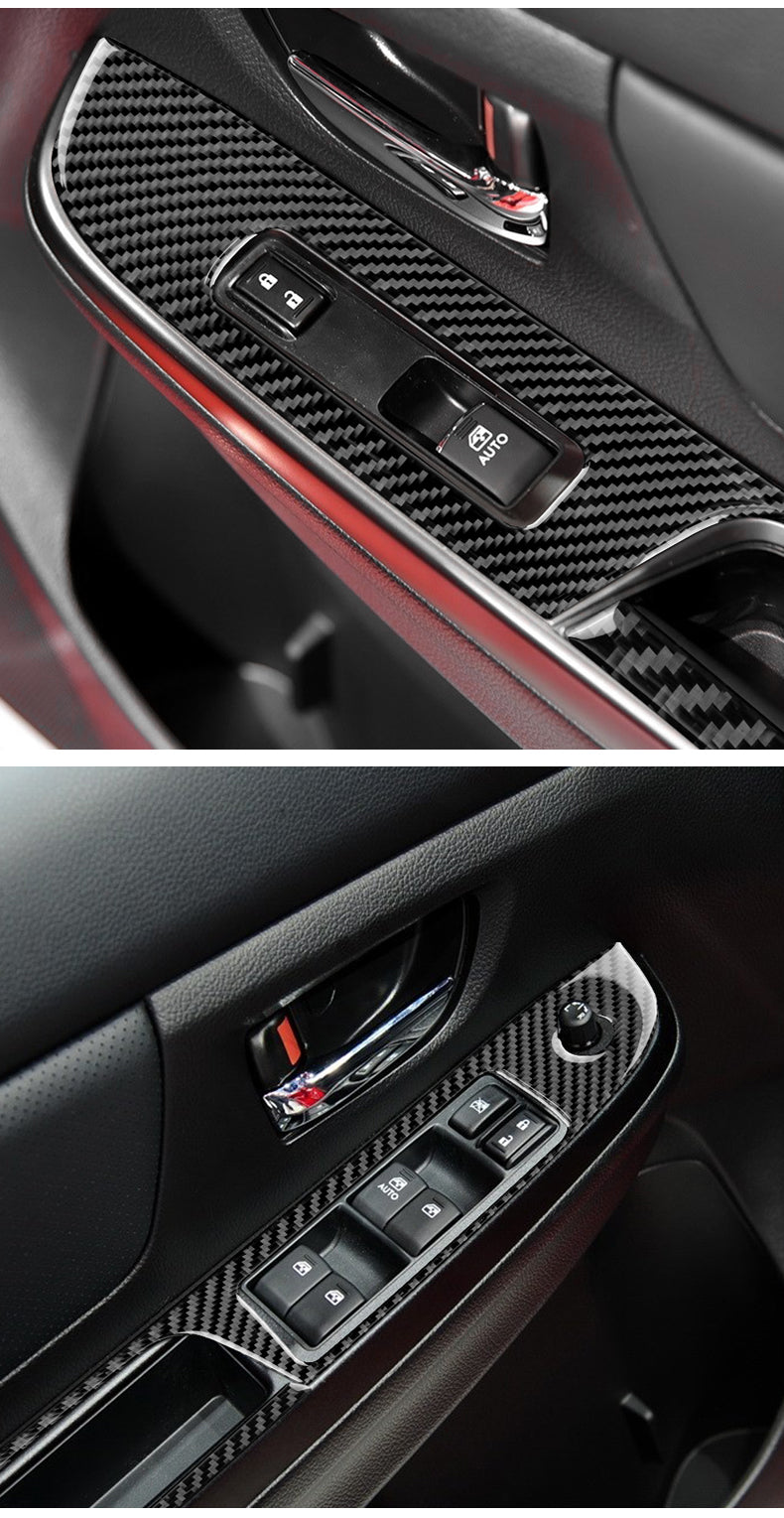DynaCarbon™ 7 PCS Carbon Fiber Front/Rear Door Trims For Subaru WRX 2015-2016