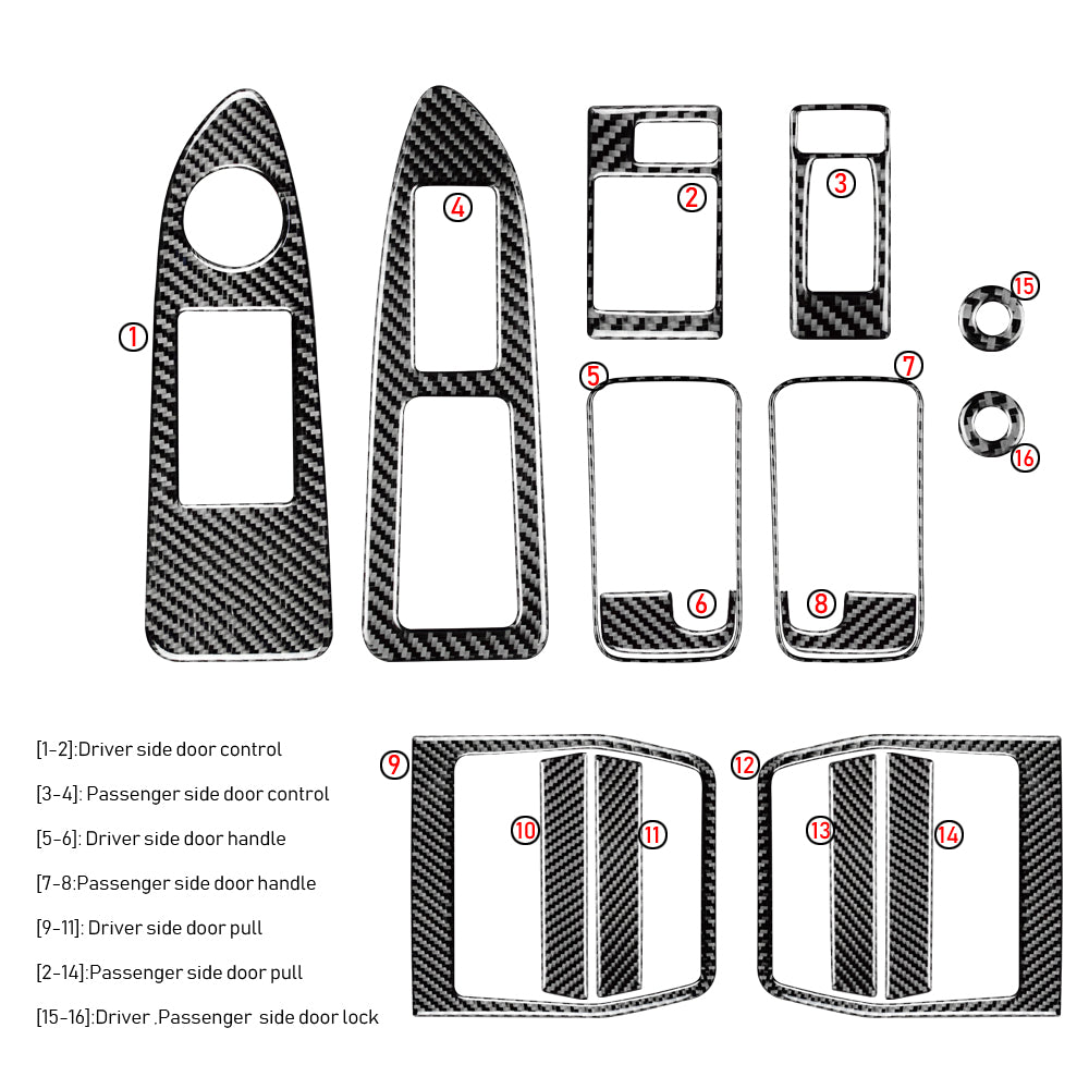 DynaCarbon™️ Carbon Fiber 14 PCS Full Door Kit for Dodge Challenger 2008-2014