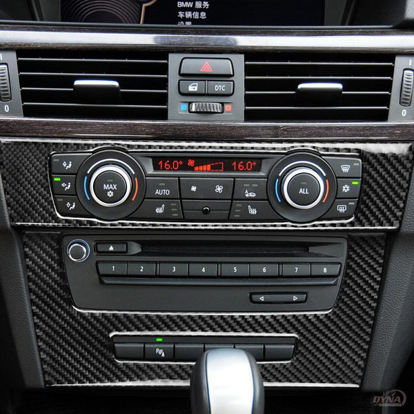 DynaCarbon™️ Carbon Fiber Control Panel Trim Overlay for BMW 3 Series E90 E92 E93