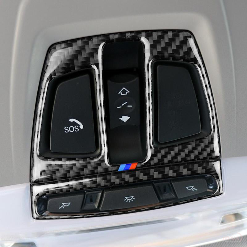 DynaCarbon™️ 2 PCS Full Set Carbon Fiber Dome Reading Light Frame Trim Overlay for BMW F20 F30 F34 F32 X1 F48 X5 F15 X6 F16