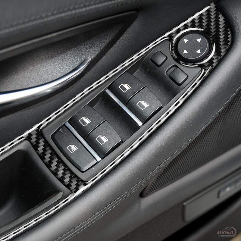 DynaCarbon™️ LHD Window Control Frame Trim Overlay for BMW F10 5 Series