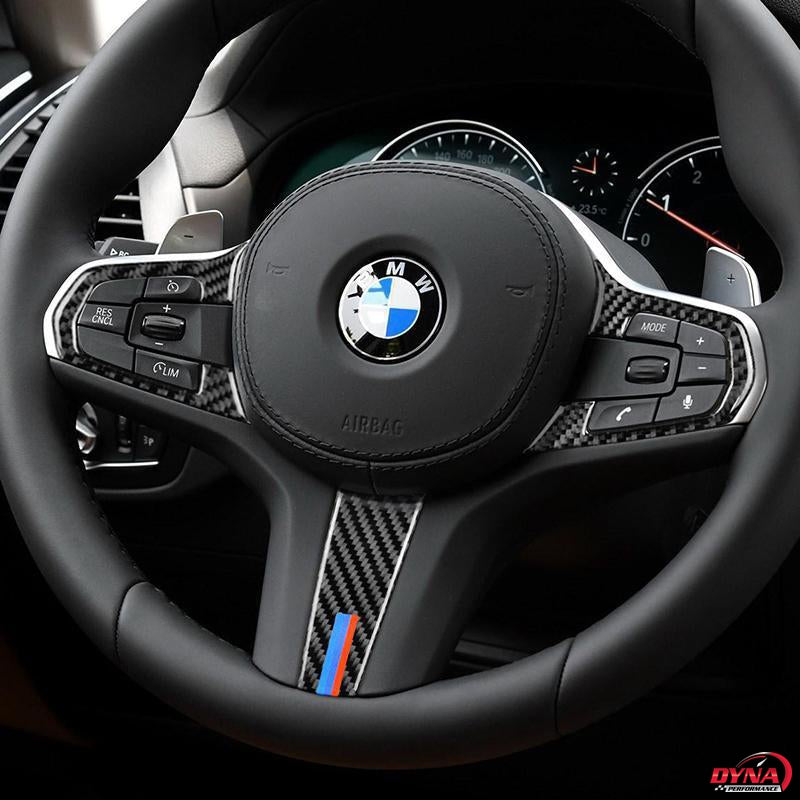 Carbon Faser Auto Lenkrad Rahmen Dekoration Abdeckung Trim Fit Für BMW 3 5  Serie G20 G30 G32 G80 G02 f90 F98 X3M X4M 2020 2021