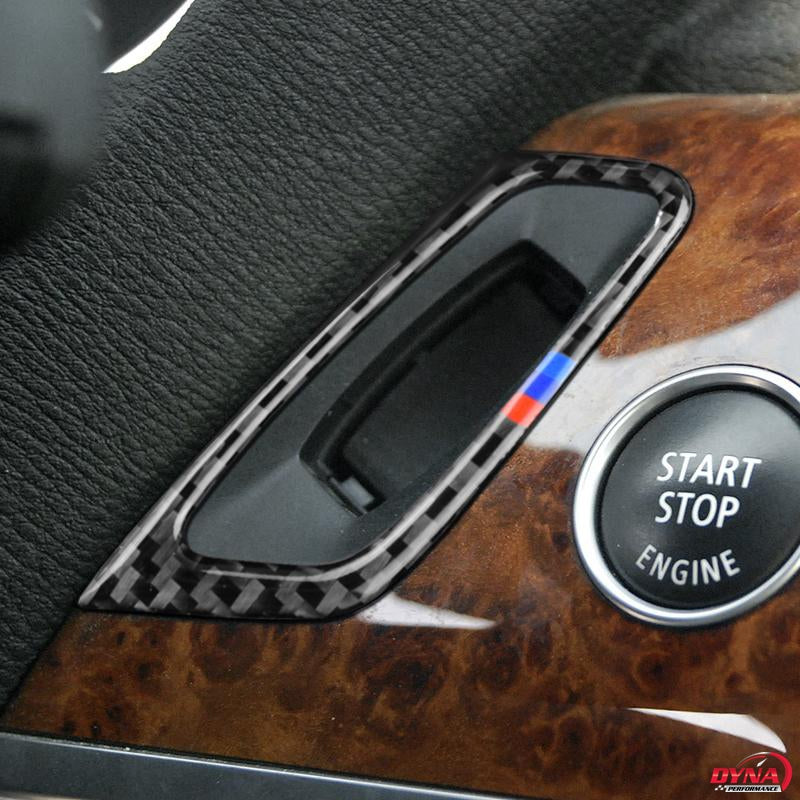 DynaCarbon™️ Carbon Fiber LHD Ignition Trim Overlay for BMW E70 X5 E71 X6 2008-2013
